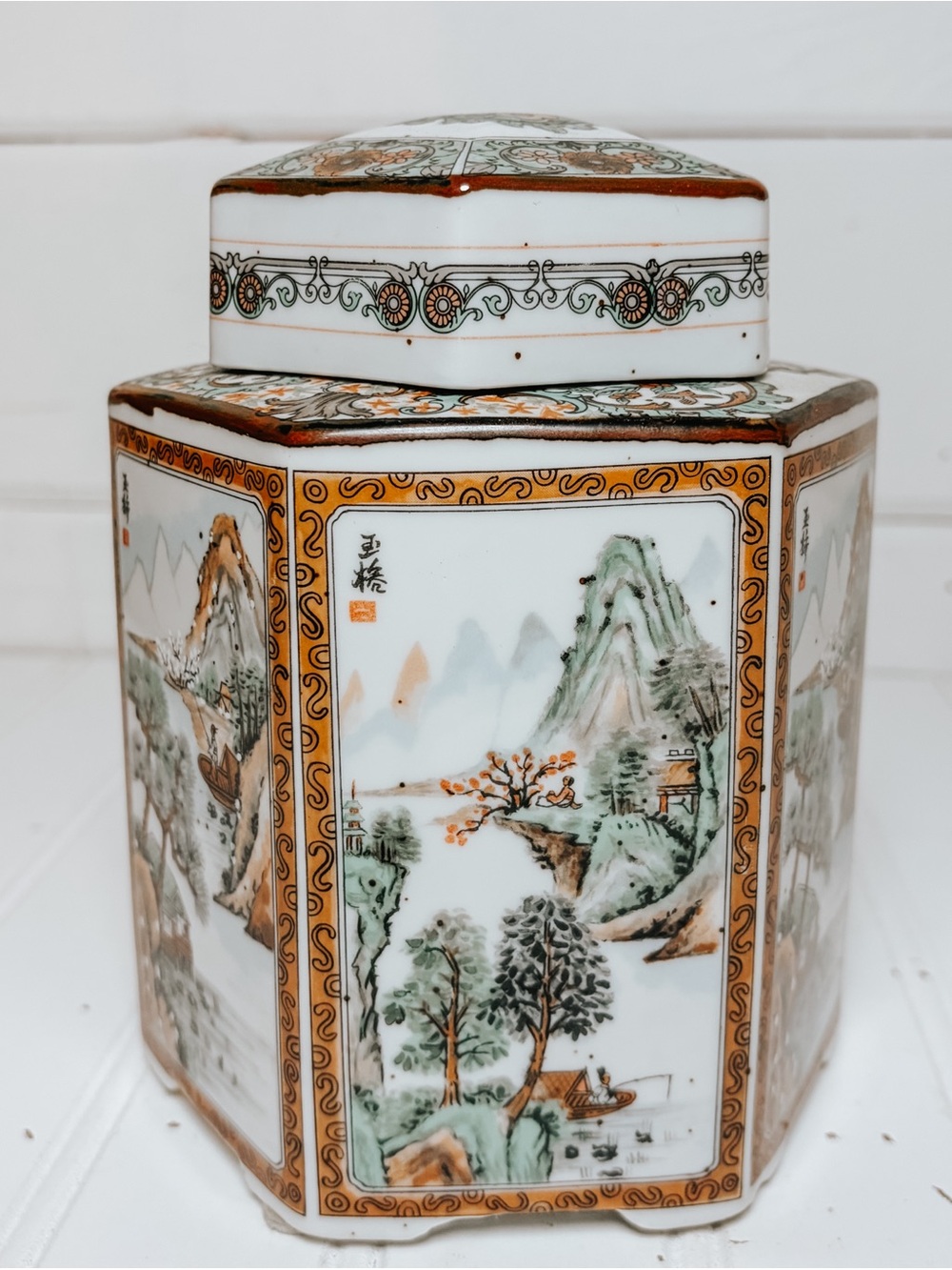 Vintage Japanese Lidded Ginger Jar Tea Caddy
